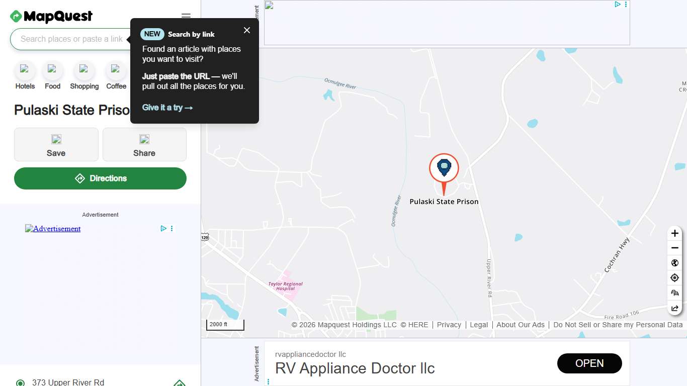 Pulaski State Prison, 373 Upper River Rd, Hawkinsville, GA 31036, US - MapQuest